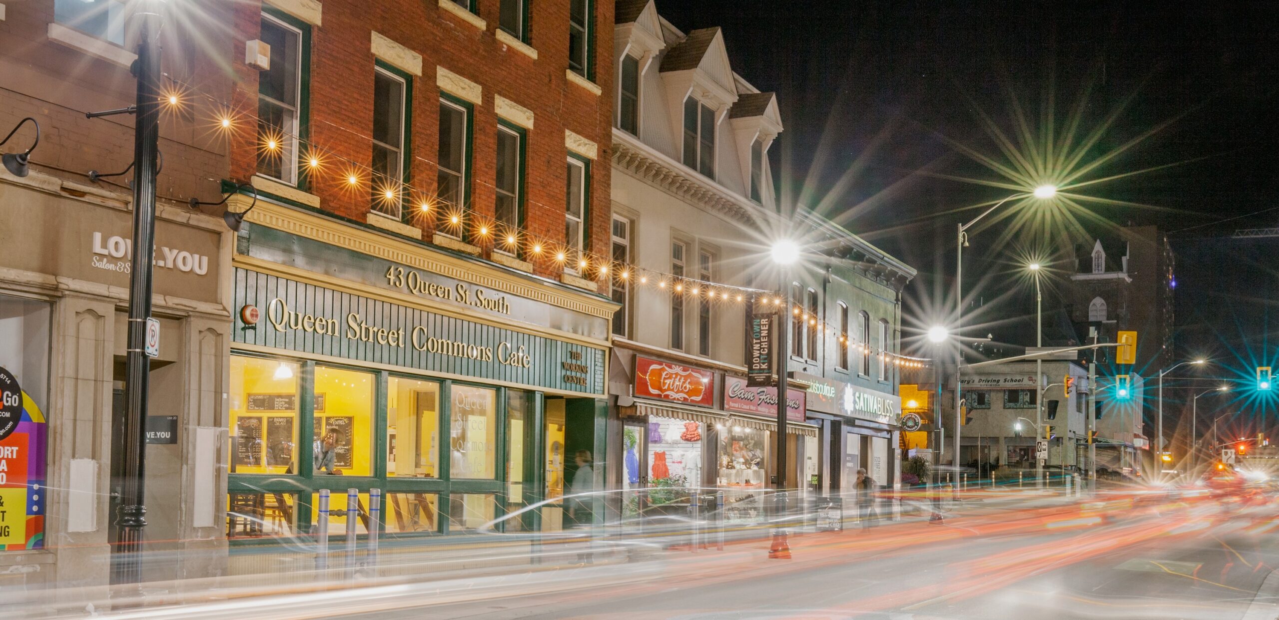 Queen Street Commons at night