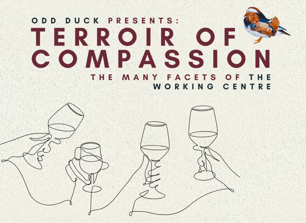 Line drawing of wine glasses